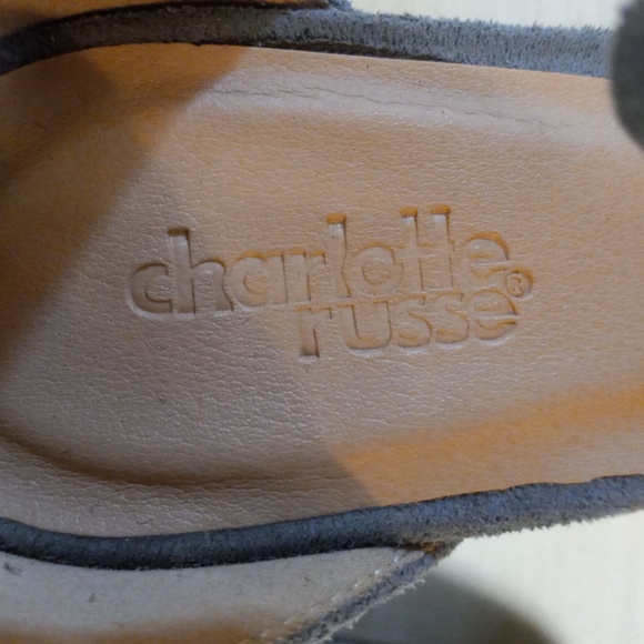 Charlotte Russe Gray, Pointed Toe, Ruffle Strap, Zip Back Heels - Picture 8 of 15